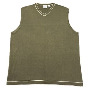 Field Gear Vest Mens L Army Green Mercerized  Cotton V-Neck Made In Australia